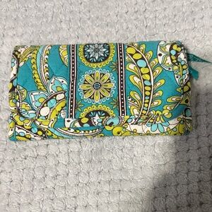 Vera Bradley Teal and Yellow Paisley Pouch